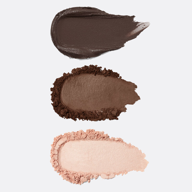 Brow pomade, powder, and highlighter in limited-edition Mary Kay Brow Kit (Dark Brunette) image number null
